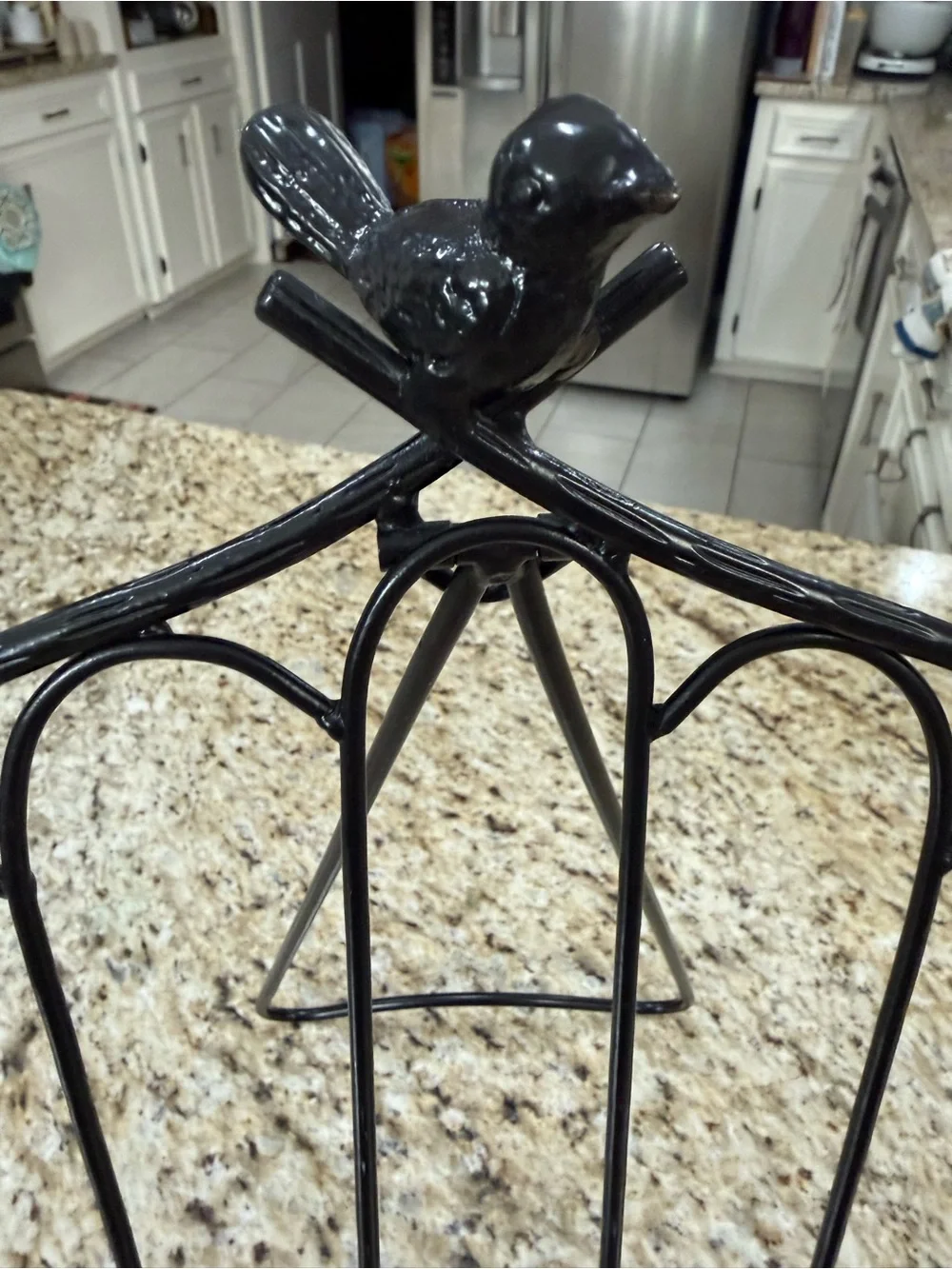 Black Wrought Iron Metal Bird Cookbook Holder Cookbook Stand